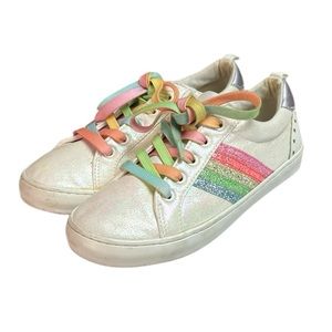 Gap Iridescent Rainbow Glitter Low Top Sneakers White 2
